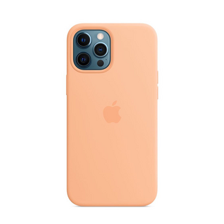 Capa Apple em silicone com MagSafe para iPhone 12 Pro Max – Cantaloupe Laranja