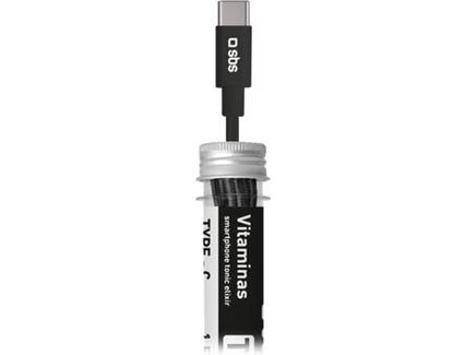 Cabo SBS Vitamina USB-C (USB-C – 1 m – Preto)