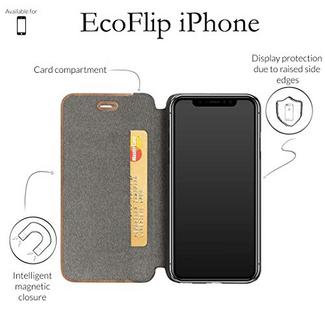 Capa WOODACESSORIES Ecoflip iPhone XS Max Castanho