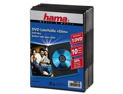 Arquivo DVD caixas HAMA Pack 10UN Slim