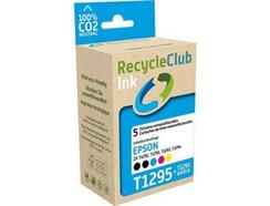 Pack 5 Tinteiros RECYCLECLUB T1295 Preto e Cores