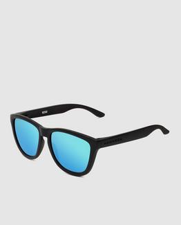 Óculos de sol unissexo Hawkers squared de nylon pretos com lentes cinzentas Preto