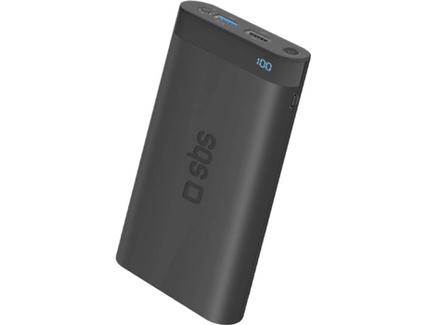 Powerbank SBS Dual Charge (2000 mAh – 2 USB – Micro-USB – Tipo-C – Lightning – Preto)