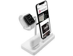 Stand 3 em 1 MACALLY Smartwatch / iPhone / Airpods Branco