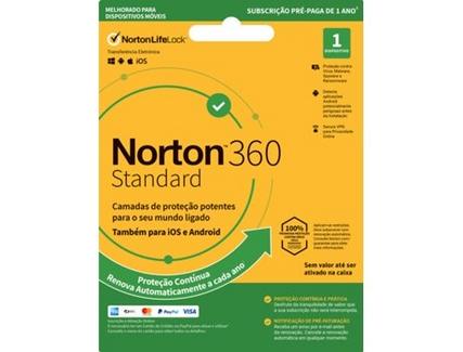 Software NORTON 360 Standard ESD 10GB (1 Dispositivo – 1 Ano – Smartphone e Tablet – Formato Digital)