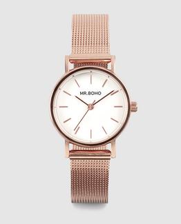 Relógio de mulher Mr. Boho Mini Metallic Cooper 15-M-Cw de aço rosa Rosa