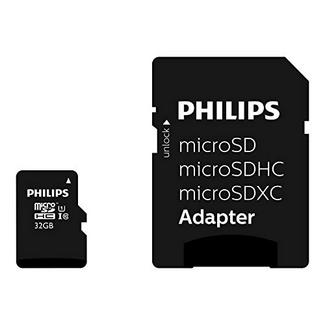 Cartão de Memória PHILIPS MicroSD (32 GB – 80 MB/s – Class10) com Adaptador