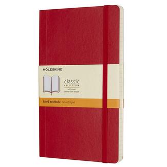 Moleskine Classic Caderno Grande 192 Páginas Listradas Capa Mole Vermelho