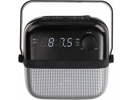 Rádio Despertador CLIPSONIC AR317 (Preto / Cinza – Digital – Alarme Duplo – Função Snooze – Corrente)