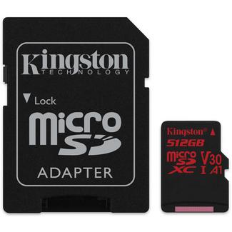 Cartão de Memória microSDXC KINGSTON Canvas React (512 GB – 100 MB/s – SD)