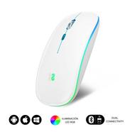 Subblim LED Dual Flat Mouse Rato Óptico Sem fios RGB 1600DPI Branco