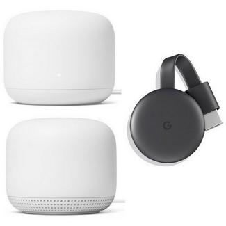 Google Pack Nest Wifi Router Branco + Wifi Ponto Branco + Chromecast 3