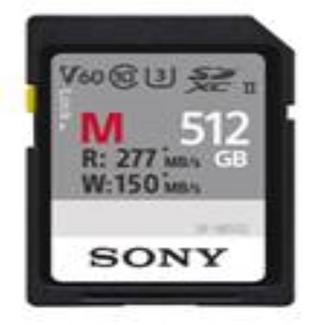 Cartão de memória Sony 512GB da série SF-M
