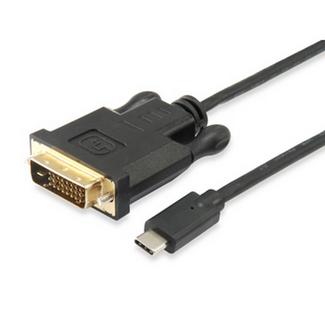 Adaptador Equip USB C p/ DVI-D Dual M/M 1.8m Preto
