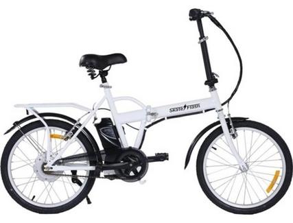 Bicicleta Elétrica SKATEFLASH E-Bike Branca (Autonomia: 30 km / Velocidade Máx: 35 km)