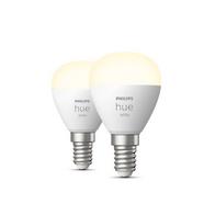 Philips Hue White Pack 2 Lâmpadas LED Inteligentes Luster P45 E14 5.7W Luz Branca Quente