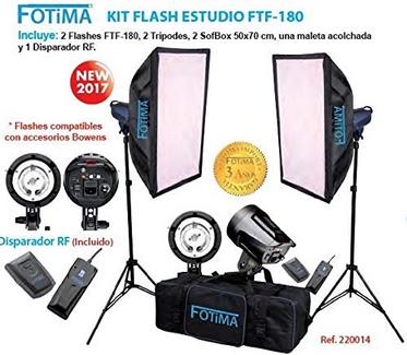 Kit Flash Estúdio FOTIMA FTF-180 X2