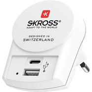 Adaptador Universal Skross para Europa 1 USB 1 USB-C – Branco