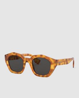 Óculos de sol de mulher Burberry geométricos de acetato havana Castanho