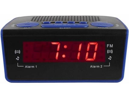 Rádio Despertador CLIPSONIC AR314B (Azul – Digital – Alarme Duplo – Função Snooze – Corrente)