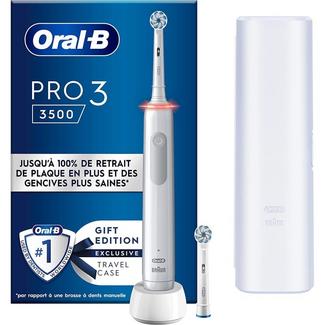 Escova de Dentes Elétrica Braun Oral-B Pro 3 3500 com Controlo de Pressão – Branco