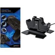 Pack Power A Carregador Doble para DualShock PS4 + Gioteck Precision Control Pack