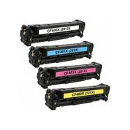 Pack 4 Toners Compatíveis HP CF400X / CF401X / CF402X / CF403X Quality
