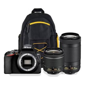 Kit Máquina Fotográfica Reflex NIKON D3500 + 18-55VR + 70-300VR + Mochila (24.78 MP – Sensor DX – ISO: 100 a 25 600)