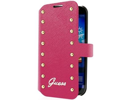 Capa Booklet GUESS Studded p/ Samsung Galaxy S5 Rosa