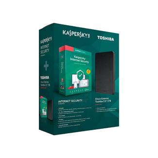 Bundle – Kaspersky Internet Security 2019 3 User + Disco Externo Toshiba 2,5” 1TB Preto