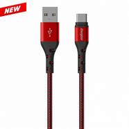 Cabo Energizer Metal / Cabo de nylon trançado USB-C – 2m Vermelho