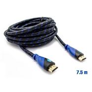 Cabo HDMI Blindado Azul Preto V1.4 MM 28AWG 7.5m