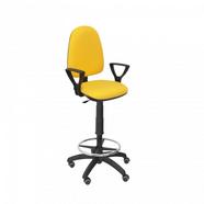 Cadeira de Escritório Alta PIQUERAS Y CRESPO Ayna Amarelo (Braços Fixos – Tecido – Rodas Parquet)