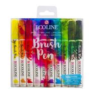 Estojo de 10 canetas de feltro de ponta de pincel Cores Brilhantes Multicolor