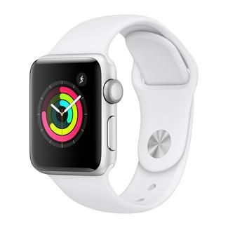 Apple Watch Series 3 GPS de 42 mm, Caixa em Alumínio Prateado com Bracelete Desportiva Branco