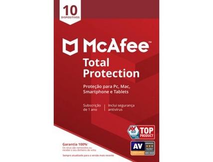 Software MCAFEE Total Protection (10 Dispositivos – 1 ano – PC, Mac, Smartphone e Tablet – Formato Digital)