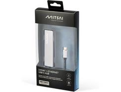 Hub MITSAI Basics (USB-C – 3 USB 3.0 + 1 RJ45 – Preto)