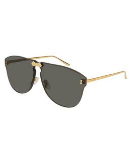 Óculos de sol unisex Gucci Cinzento e Dourado 99