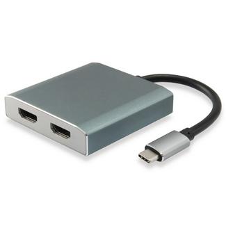 Adaptador Equip USB-C p/ 2x HDMI F Cinza
