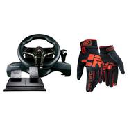 FR-TEC Pack Hurricane Wheel MKII PC/PS4/PS3/Nintendo Switch + Luvas Gaming para simRacing