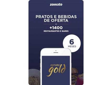 Cartão Zomato Gold Plano de 6 Meses (Formato Digital)