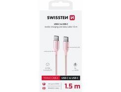 Cabo SWISSTEN Textile Usb-C – Usb-C (Rosa)