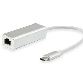 Adaptador Equip USB Type C p/ Gigabit 15cm Prateado