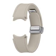 Bracelete híbrida Samsung em pele ecológica com fivela em D castanha clara para Galaxy Watch (Tamanho M/L)