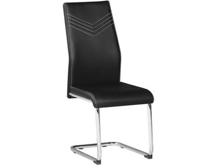 Conjunto 4 Cadeiras CSD Pretty (Preto – Pele Sintética e Metal – 102 x 42 x 58.5 cm)