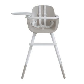 Cadeira de Madeira Ovo Original Ice Luxe Taupe/Branco com correias brancas Micuna