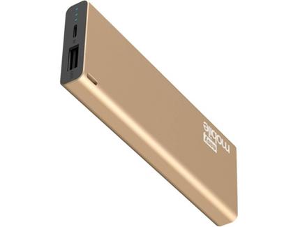 Powerbank EASY MOBILE Slim (6000 mAh – 1 USB – 1 MicroUSB – Dourado)