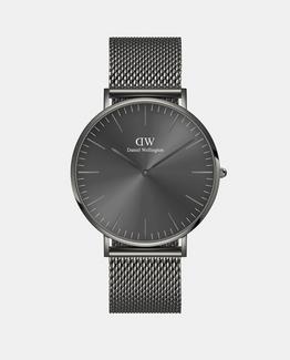 Relógio Classic Revival DW00100630 em malha de aço inoxidável cinzenta