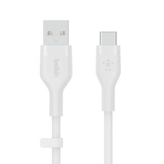 Cabo de Silicone Belkin Boost Charge Flex de USB-A a USB-C de 1 Metro Branco