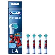 Recargas Escova de Dentes Elétrica Oral-B Braun Kids Spiderman – 4 Unidades